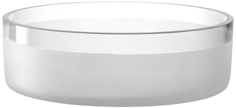 LEONARDO HOME Deko Schale Novara aus satiniertem Glas, multifunktionale, flache runde Glasschüssel, Ø 22,4 cm, Höhe 7 cm, 018631