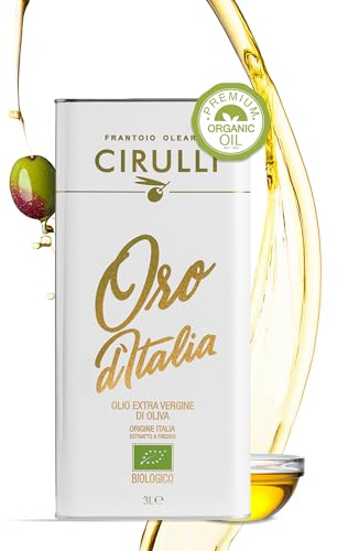 Cirulli Huile d'Olive Extra Vierge Bio-3L- Boîte - Récolte Naturelle-Huile d'Olive Italienne de Qualité Supérieure-Brut & Non Filtrée - Sans Additifs-Goût Bio Exceptionnel avec Arôme Fruité