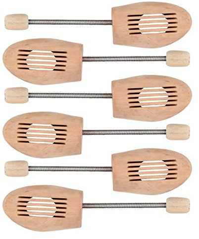 BY BNS Comfort Concept Schuhspanner Schuhdehner aus Echt-Holz mit Metall-Spiralfeder, Holz-Schuhformer, Schuhstrecker, atmungsaktiv, Gr. 38/39 Damen, 3 Paar
