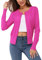 VOTEPRETTY Cardigans for Women UK Lightweight Ladies Short Top Sweater Knitwear Shrugs (Rose,XXL)