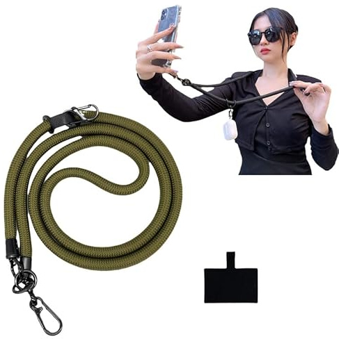 Georcep Thick Rope Cell Phone Lanyard Spacer, Universal Crossbody Patch Phone Lanyards, Phone Necklace Cell Phone Lanyard Neck (N)