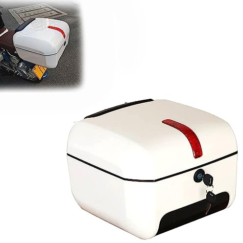 BDXZJ Bauletto Universale per Moto, Bauletti Posteriore per Motocicle, Top Case per Ciclomotori, ABS Hard Tour Tail Box, con Catadiottri E Piastra di Montaggio per 2 Caschi A
