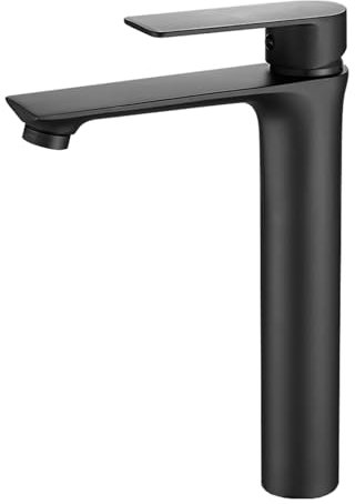 Mitigeur Lavabo Salle De Bain Robinet De Salle De Bain Monocommande Mitigeur Robinet Vasque à Poser Robinet Monotrou D'eau Chaude Et Froide Tout En Cuivre,noir,Tuyau De 80CM