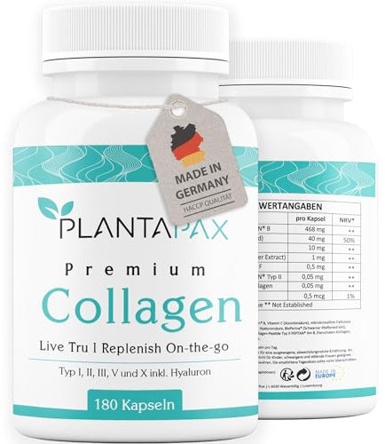 Glow Beauty-Kollagen hochdosiert – 180 Kapseln mit Hyaluron, Biotin & Vitamin C – Unterstützt Haut, Haare & Nägel – 5-in-1 Full Spectrum Lifestyle Formel