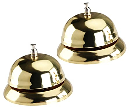 ABOOFAN 2stücke Goldene Tischglocke Rufglocke Spielantwort Ringglocke Für Büro Hotel Restaurant Arztpraxis Pflegeheim Und Haustier Training