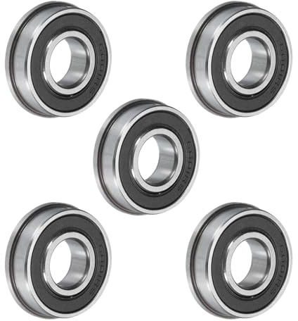 QUARKZMAN 5 Stück F6001-2RS Flanschkugellager 12x28x8mm Doppelt abgedichtet Chromstahl-Flanschlager