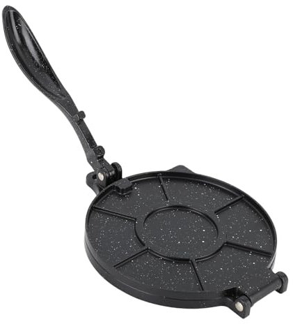 Multi Functional Tortilla Press Cast Iron Aluminum for Dumpling Skins, Roti Maker, Taco Maker, 10.4x7.7in, Heavy Duty Labor Saving, with Parchment Paper for Home Use