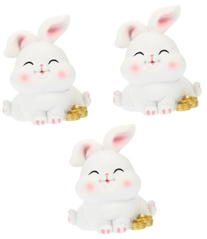 Cabilock 3 Stück Großohriges Kaninchen Ornament Hasen Dekoration Kaninchen Modell Mini Figuren Spielzeug Für Draußen Mini Kaninchen Skulptur Spielzeug Für Draußen Küken