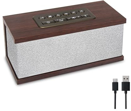 BIGMONAT Bluetooth-Lautsprecher und Holz-Schlaf-Player, wiederaufladbar, 70 Töne, Bluetooth, weißes Rauschen, mit Lautstärkeregler und Timer, geeignet für Reisen, Entspannung, Konzentration und