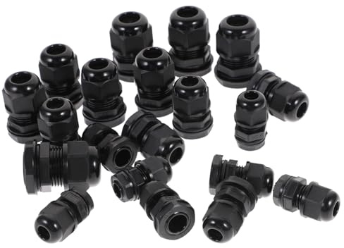 Artibetter 20pezzi Passacavi Impermeabili Nylon Completo Di Connettori Per Cavi Elettrici Facile Installazione e Design Nero