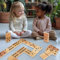 WOODENFUN 28pcs Große Domino Spielzeug Lernen Spiel Dominosteine für Kinder Erwachsene Montessori Kinderspielzeug aus Holz Brettspiel