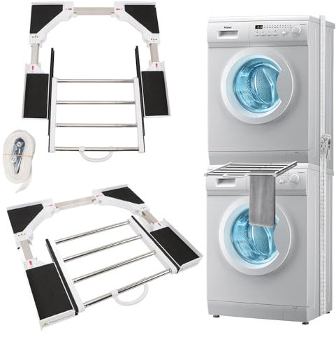 Intermediate Frame Dryer Washing Machine, Connection Frame Washing Machine Dryer Universal with Extendable Towel Rail Adjustable Size