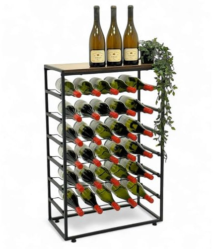 DanDiBo Weinregal Metall Schwarz Stehend 30 Flaschen 96605 Flaschenregal Weinflaschenhalter Weinhalter Flaschenhalter
