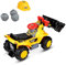 FANTASK Sitzbagger mit Steinen und Helm, Kinderbagger mit eingebautem Staufach, Baggerspielzeug mit 4 Soundtasten, Aufsitzbagger für Kinder ab 3 Jahren, Gelb