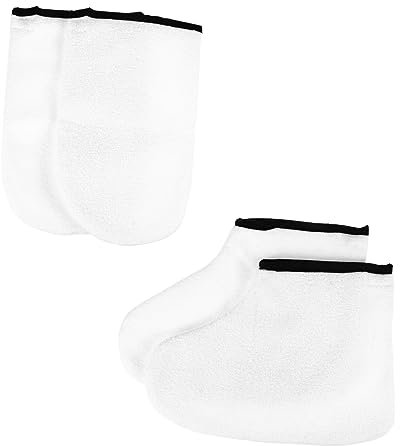 BESTYASH 2paare Paraffinwachs-badehandschuhe Und Fußabdeckungen Einweg-handspahandschuhe Fußpflegeabdeckungen Für Wachsbad