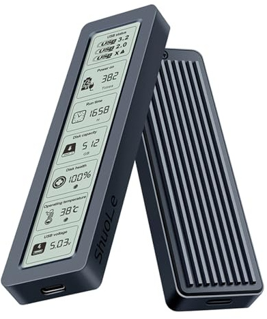 1PC M2 SSD Caso NVMe SATA Doppio Protocollo 10Gbps Con Schermo di Visualizzazione Intelligente Digitale USB3.2 Gen2 Tipo C Disk Box M.2 SSD Enclosure