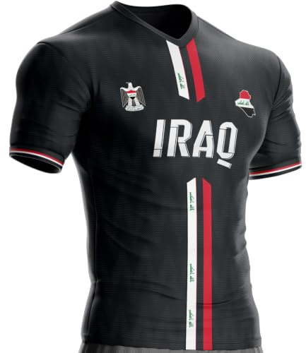 UNITIF Irak IQ-51 Fußballtrikot, Geschenk, Flagge, S, Schwarz