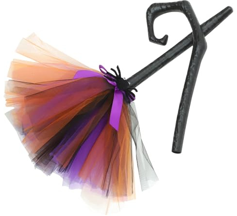 Toddmomy Escoba de Bruja Desmontable para Cosplay y Fiesta Accesorio Decorativo de Halloween Color para Disfraces y Ambientación Temática