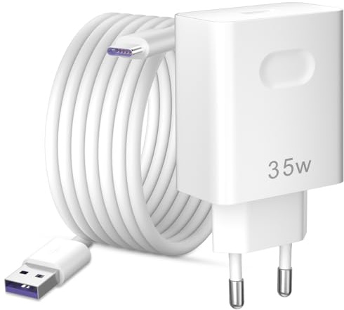 35W Caricatore e 2Metri Cavo USB C per Honor 400 Lite 5G 400 Smart 200 70 | 35WATT Ricarica Rapida Spina Adattatore Cellulare con Cavo Tipo C per Honor X9c X8c X7b X7d X7c X6c X6b Pad X9a 9 Magic6 Lite