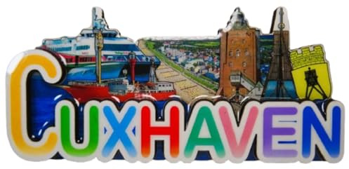 Souvenir Magnet Maritim Cuxhaven 11,5 x 5,5 cm Fähre Leuchtturm Deko GPT 91088