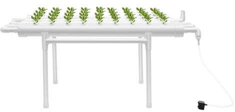 Desnysmf 100 × 50 × 30 cm singolo strato idroponico sistema di irrigazione idroponica a 36 fori, kit per la coltivazione del giardino, circolazione interna, con 4 tubi principali e 36 cesti