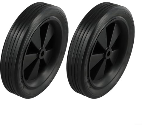 Lot de 2 roues de barbecue solides de 15,2 cm avec trou de 8 à 10 mm de diamètre, roulettes robustes en caoutchouc et plastique pour barbecue, chariots et équipements de cuisine en plein air