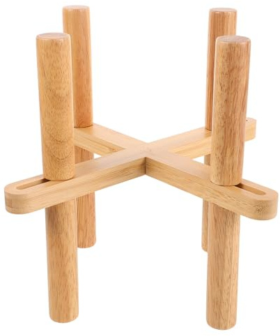 DIYEAH Portafiori in Legno di bambù Regolabile Supporto per Vasi da Fiori Alzata Espositiva per Interni Ed Esterni Adatto Vasi da Vassoio per Acqua in Eccesso