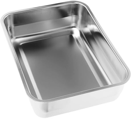 Housoutil Plat à Rôtir en Acier Inoxydable 304, Grand Plateau Rectangulaire Épais et Profond, Plaque de Cuisson Multifonction pour Barbecue, Cuisson au Four et Service, pour Poisson
