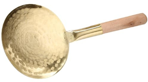 SHINEOFI Mestolo da Cucina in Rame 12 Cm per Tofu e Palline di Riso, Paletta Liscia a Manico Corto, Cucchiaio Pratico per Uso Domestico, Ristoranti e Mense