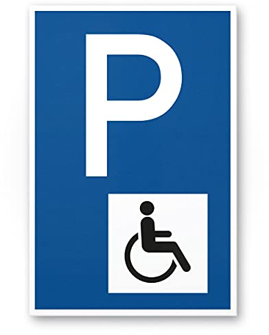 Komma Security Parkplatz Behinderte Behindertenparkplatz Schild 20 x 30 cm Hinweisschild Parkplatzschild Reserviert - Rollstuhlfahrer Parkplatz freihalten