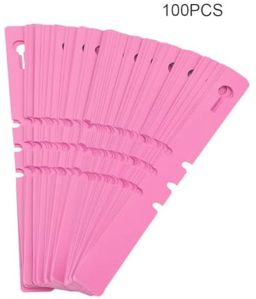 100 Unidades Etiquetas Plásticas para Plantas Árboles Jardín Colgantes Impermeables Marcadores de Vivero Reutilizables (Rosa) | 100 Etiquetas Plásticas para Plantas, Impermeables y Reutilizables, Marcadores de Jardín Colgantes