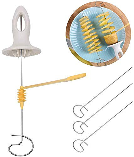 OYD Manual Twisted Potato Slicer Spiral Chips Vegetable Cutter, Potato Slicer Stainless Steel Twisted Potato Tornado Slicer Automatic Cutter Machine Spiral Potato