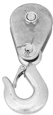 Hyuduo Heavy Duty Steel Snatch Block Pulley 1 Ton Capacity Single Wheel Rope Pulley for Winching, Lifting, Rigging, Off-Roading & Recovery