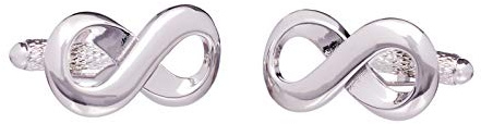 Boutons de manchette Infinity - Couleur argentée - Symbole de l'infini - Symbole d'amour éternel - Dans une boîte GS, Métal