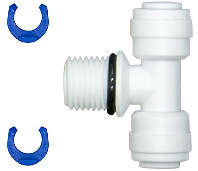 Smarald Conector en T de 1/4 - 1/4 AG - 1/4 + junta tórica para filtro de agua de ósmosis inversa para frigorífico, 2 unidades