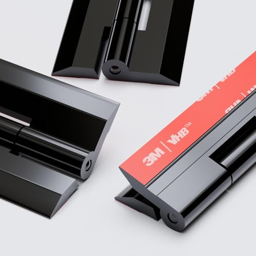 4X Black Acrylic Piano Hinges - No Glue Required. Self Adhesive. Black 150mm