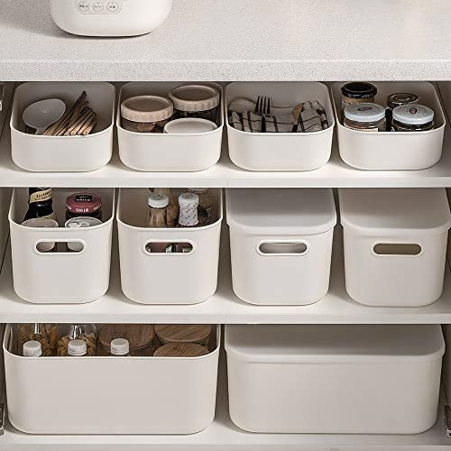 ZPONEED Set di 6 scatole di immagazzinaggio, Contenitori Plastica con Coperchio, impilabile, soggiorno, camera da letto, garage