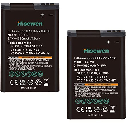 Hisewen 2PCS 1080mAh Ersatz Akku für Siemens Gigaset SL910 SL910A SL910H Schnurloses Telefon, Teilenummer V30145-K1310K-X447 V30145-K1310K-X447-0-HY V30145-K1310-X447