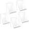 hicoosee 5-Piece Clear Acrylic Book Stand - Transparent Display Stand for Books, Notebooks, Picture Albums, Menu, Magazine