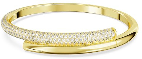 Swarovski Dextera Kollektion Armreif, Magnetverschluss, Weiß, Goldfarben plattiert