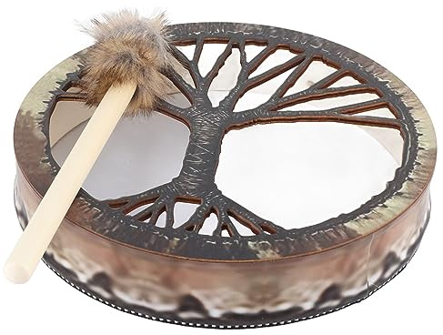 Dekorative Handtrommel f¨¹r Home Office Deko Sammlung mit Trommelstick ¨C Traditionelle Trommel f¨¹r Wohnzimmer B¨¹ro Raumdekoration (3)