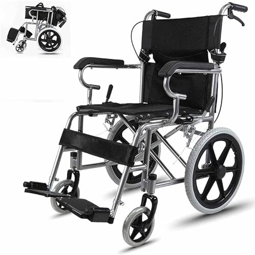RAYACO Ultraleichter Rollstuhl Faltbar Leicht Reiserollstuhl, Einstellbares Fußstützen, Faltbarer Rollstuhl für die Wohnung, Belastbarkeit 100 kg (Color : C)