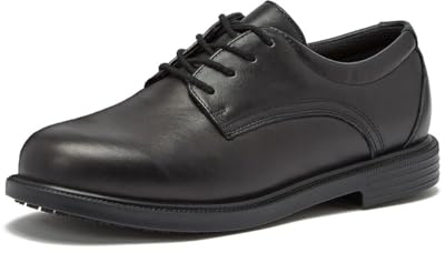 MAGNUM Active Duty Oxford Mens Work Shoes Non Slip, Black Leather Slip Resistant Work Shoes for Men - Black, 10.5 Medium