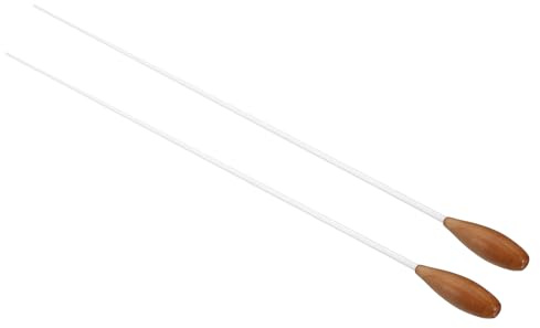 PATIKIL 38cm/15Inch Music Conductor Baton,2Pcs Orchestra Baton Wood Handle for Singing Leader Music Director Wood Color