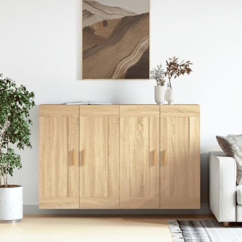 ZEYUAN Wandschränke 2 STK. Sonoma-Eiche Holzwerkstoff, Hängeschrank, Badezimmerschrank, Badschrank, Aufsatzschrank, Gewürzschrank, Wall Cabinet - 3197979