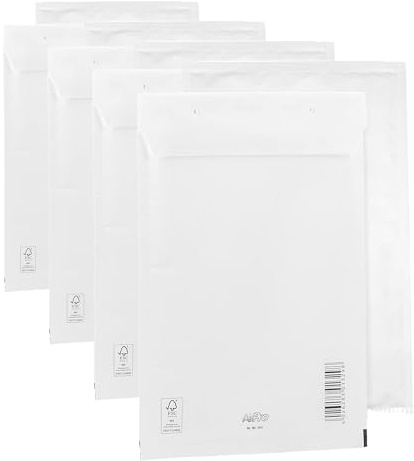 10 Luftpolsterumschläge Polsterumschlag Versandtaschen Bantex D4 (200 x 275 mm) 14/D, Weiß, mit Selbstklebeverschluss, 400123104 (Packung mit 4)