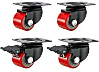 Aiyomi Industrie Schwerlast-Rollen Möbel-Rollen Mit Bremse Universal Drehbar 2 Zoll 50mm Lenkrollen Mit Gusseisernem Radkern Doppelte Lager Tragfähigkeit 600KG