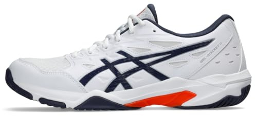ASICS Men's Gel-Rocket 11 Indoor Sport Shoes, 14, White/Indigo Fog