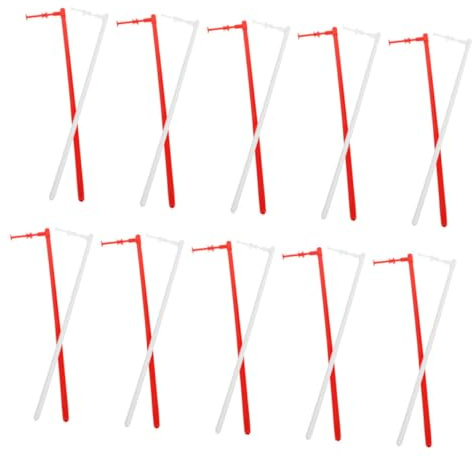 BEBEMOKO 20 Pièces Tiges De Poteau Éolienne Plastique Mâts Éolienne pour Projets DIY Remplacement De Rechange pour Girouette Blanc Et Rouge