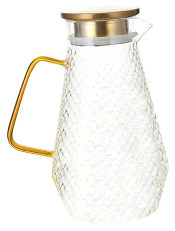 OKUMEYR Hochwertiger Glaskrug Hitzebeständigem Borosilikatglas Mit Deckel Für Selbstgemachte Getränke Wie Eistee Und Milch Für Zuhause Und Besondere Anlässe